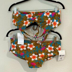 NWT Fused Hawaii Plumeria Bikini Set
